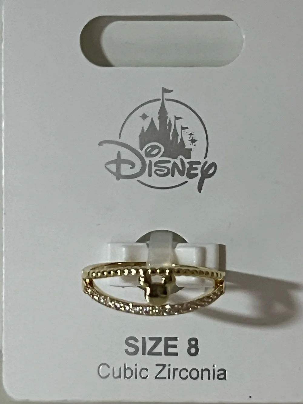 Disney Gold-Tone Cubic Zirconia Princess Tiara Ring - White Accent